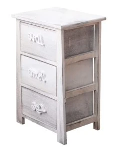 Mobili Rebecca Table De Chevet Avec 3 Tiroirs En Bois Blanc -Boutique Maisons du Monde table de chevet avec 3 tiroirs en bois blanc 2