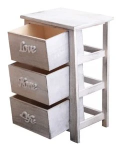 Mobili Rebecca Table De Chevet Avec 3 Tiroirs En Bois Blanc -Boutique Maisons du Monde table de chevet avec 3 tiroirs en bois blanc 3