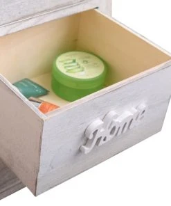 Mobili Rebecca Table De Chevet Avec 3 Tiroirs En Bois Blanc -Boutique Maisons du Monde table de chevet avec 3 tiroirs en bois blanc 4