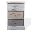 Mobili Rebecca Table De Chevet Avec 3 Tiroirs En Bois Blanc Et Beige Et Gris -Boutique Maisons du Monde table de chevet avec 3 tiroirs en bois blanc et beige et gris