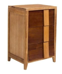 Mobili Rebecca Table De Chevet Avec 3 Tiroirs En Bois Brun -Boutique Maisons du Monde table de chevet avec 3 tiroirs en bois brun 2