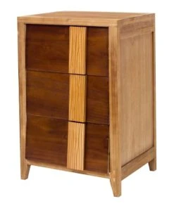 Mobili Rebecca Table De Chevet Avec 3 Tiroirs En Bois Brun -Boutique Maisons du Monde table de chevet avec 3 tiroirs en bois brun 3