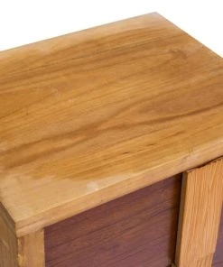 Mobili Rebecca Table De Chevet Avec 3 Tiroirs En Bois Brun -Boutique Maisons du Monde table de chevet avec 3 tiroirs en bois brun 4
