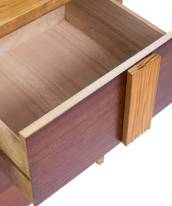 Mobili Rebecca Table De Chevet Avec 3 Tiroirs En Bois Brun -Boutique Maisons du Monde table de chevet avec 3 tiroirs en bois brun 5