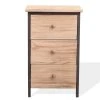 Mobili Rebecca Table De Chevet Avec 3 Tiroirs En Bois Naturel Et Noir -Boutique Maisons du Monde table de chevet avec 3 tiroirs en bois naturel et noir