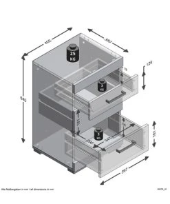 CALICOSY Table De Chevet Avec 3 Tiroirs H64cm - Bristol - Gris Béton -Boutique Maisons du Monde table de chevet avec 3 tiroirs h64cm bristol gris beton 5