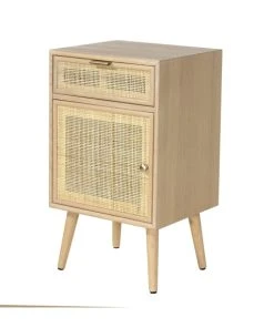 Casame Table De Chevet Avec Cannage, Plaquée Frêne H71cm - Beige -Boutique Maisons du Monde table de chevet avec cannage plaquee frene h71cm beige 3