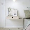 WOODEK Table De Chevet Avec étagère Sur Le Côté Droit En Bouleau Blanc -Boutique Maisons du Monde table de chevet avec etagere sur le cote droit en bouleau blanc