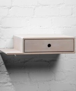 WOODEK Table De Chevet Avec étagère Sur Le Côté Gauche En Bouleau Blanc -Boutique Maisons du Monde table de chevet avec etagere sur le cote gauche en bouleau blanc 2