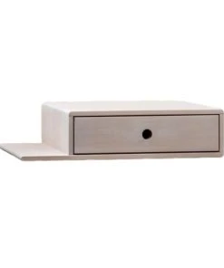 WOODEK Table De Chevet Avec étagère Sur Le Côté Gauche En Bouleau Blanc