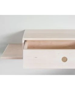 WOODEK Table De Chevet Avec étagère Sur Le Côté Gauche En Bouleau Blanc -Boutique Maisons du Monde table de chevet avec etagere sur le cote gauche en bouleau blanc 3