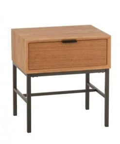 Meubles & Design Table De Chevet Avec Tiroir En Bois Et Métal -Boutique Maisons du Monde table de chevet avec tiroir en bois et metal 2