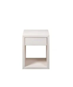 WOODEK Table De Chevet Avec Tiroir En Bouleau Blanc