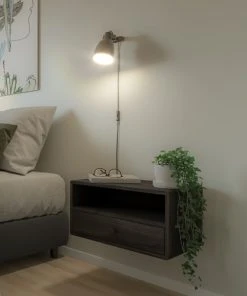 WOODEK Table De Chevet Avec Tiroir En Hêtre Noir -Boutique Maisons du Monde table de chevet avec tiroir en hetre noir 2