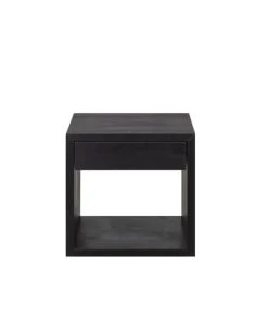 WOODEK Table De Chevet Avec Tiroir En Hêtre Noir