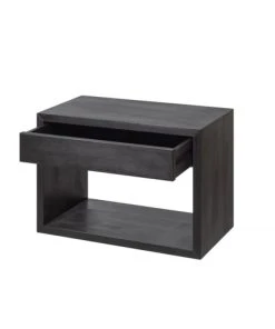 WOODEK Table De Chevet Avec Tiroir En Hêtre Noir Grand -Boutique Maisons du Monde table de chevet avec tiroir en hetre noir grand 4