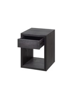 WOODEK Table De Chevet Avec Tiroir En Hêtre Noir Petit -Boutique Maisons du Monde table de chevet avec tiroir en hetre noir petit 3