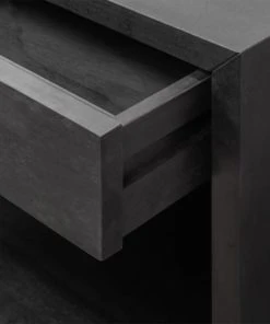 WOODEK Table De Chevet Avec Tiroir En Hêtre Noir Petit -Boutique Maisons du Monde table de chevet avec tiroir en hetre noir petit 4