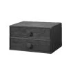 WOODEK Table De Chevet Avec Tiroirs En Hêtre Noir -Boutique Maisons du Monde table de chevet avec tiroirs en hetre noir