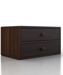 WOODEK Table De Chevet Avec Tiroirs En Hêtre Noyer