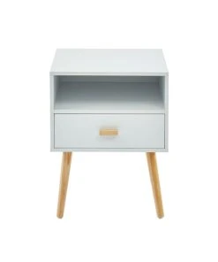 Baita Table De Chevet Blanc 1 Tiroir 40cm