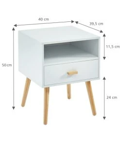 Baita Table De Chevet Blanc 1 Tiroir 40cm -Boutique Maisons du Monde table de chevet blanc 1 tiroir 40cm 4