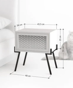 Decortie Table De Chevet Blanc -Boutique Maisons du Monde table de chevet blanc 7