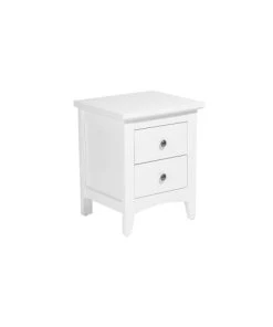 Beliani Table De Chevet Blanche à 2 Tiroirs -Boutique Maisons du Monde table de chevet blanche a 2 tiroirs 3