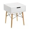Unimasa Table De Chevet Blanche Et Bois Style Scandinave -Boutique Maisons du Monde table de chevet blanche et bois style scandinave