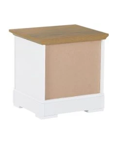 Beliani Table De Chevet Blanche Et Effet Bois De Chêne -Boutique Maisons du Monde table de chevet blanche et effet bois de chene 3