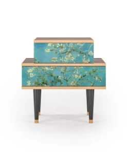 Storyz Table De Chevet Bleu 2 Tiroirs L 58 Cm