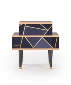 Storyz Table De Chevet Bleu 2 Tiroirs L 58 Cm