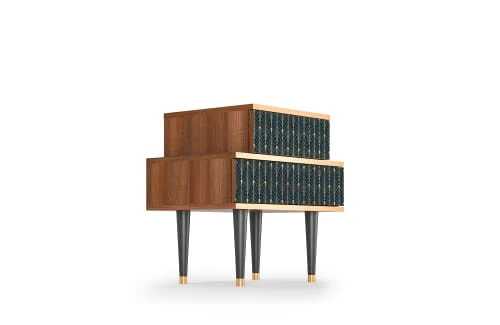 Storyz Table De Chevet Bleu Et Jaune 2 Tiroirs L 58 Cm 6 Storyz Table De Chevet Bleu Et Jaune 2 Tiroirs L 58 Cm – Image 4