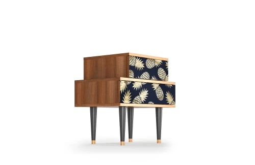 Storyz Table De Chevet Bleu Et Jaune 2 Tiroirs L 58 Cm 6 Storyz Table De Chevet Bleu Et Jaune 2 Tiroirs L 58 Cm – Image 4