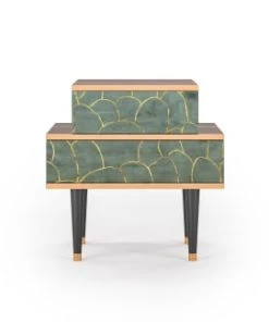 Storyz Table De Chevet Bleu-vert 2 Tiroirs L 58 Cm