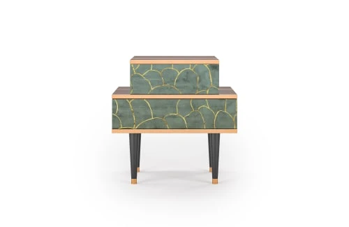 Storyz Table De Chevet Bleu-vert 2 Tiroirs L 58 Cm 3 Storyz Table De Chevet Bleu-vert 2 Tiroirs L 58 Cm