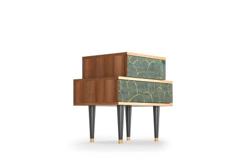 Storyz Table De Chevet Bleu-vert 2 Tiroirs L 58 Cm 6 Storyz Table De Chevet Bleu-vert 2 Tiroirs L 58 Cm – Image 4