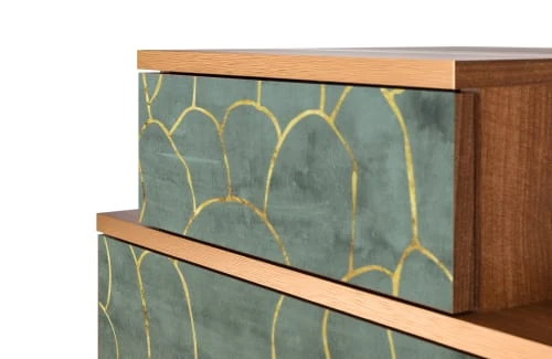 Storyz Table De Chevet Bleu-vert 2 Tiroirs L 58 Cm 7 Storyz Table De Chevet Bleu-vert 2 Tiroirs L 58 Cm – Image 5