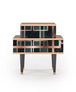 Storyz Table De Chevet Bleu-vert 2 Tiroirs L 58 Cm