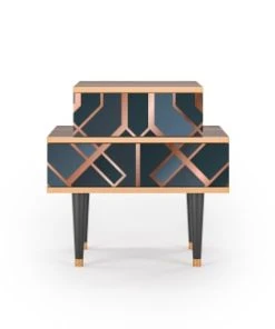 Storyz Table De Chevet Bleu-vert 2 Tiroirs L 58 Cm