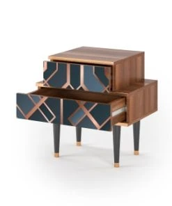 Storyz Table De Chevet Bleu-vert 2 Tiroirs L 58 Cm -Boutique Maisons du Monde table de chevet bleu vert 2 tiroirs l 58 cm 5