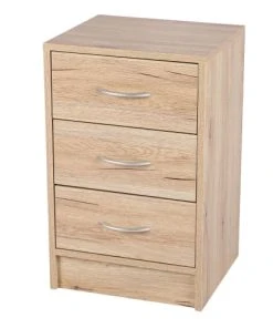 Wadiga Table De Chevet Bois 3 Tiroirs - 38x34x60cm