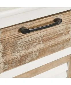 Unimasa Table De Chevet Bois Blanc Et Bois Cérusé 40x29x74cm -Boutique Maisons du Monde table de chevet bois blanc et bois ceruse 40x29x74cm 5