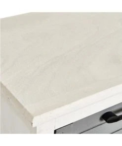 Unimasa Table De Chevet Bois Blanc Et Gris Cérusé - 40x29x74cm -Boutique Maisons du Monde table de chevet bois blanc et gris ceruse 40x29x74cm 4