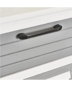 Unimasa Table De Chevet Bois Blanc Et Gris Cérusé - 40x29x74cm -Boutique Maisons du Monde table de chevet bois blanc et gris ceruse 40x29x74cm 5