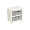 Unimasa Table De Chevet Bois Cérusé Blanc Et Gris 2 Tiroirs - 40x28.5x41.5cm -Boutique Maisons du Monde table de chevet bois ceruse blanc et gris 2 tiroirs 40x28 5x41 5cm