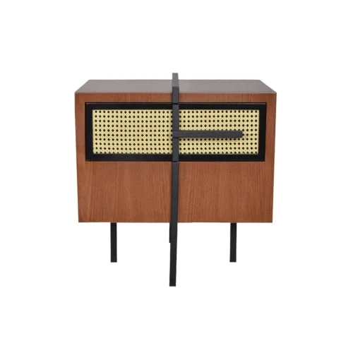 Artecosy Table De Chevet Bois Et Métal Noyer 3 Artecosy Table De Chevet Bois Et Métal Noyer