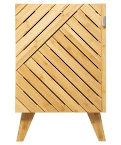Five Simply Smart Table De Chevet Bois Et Porte Bambou - 45x38x70cm -Boutique Maisons du Monde table de chevet bois et porte bambou 45x38x70cm 2