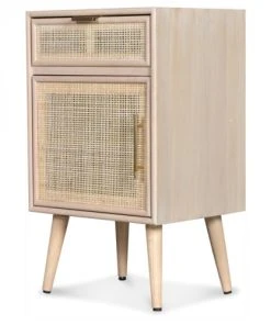 Wadiga Table De Chevet Bois Et Rotin