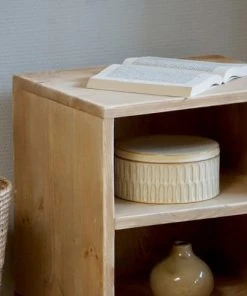 Dendro Table De Chevet Bois Massif Pied Métal -Boutique Maisons du Monde table de chevet bois massif pied metal 2